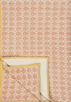 New Vigga Plaid Dobbeltvævet 130x170 cm, Brøndt Orange/Neutral Plaider Og Tæpper