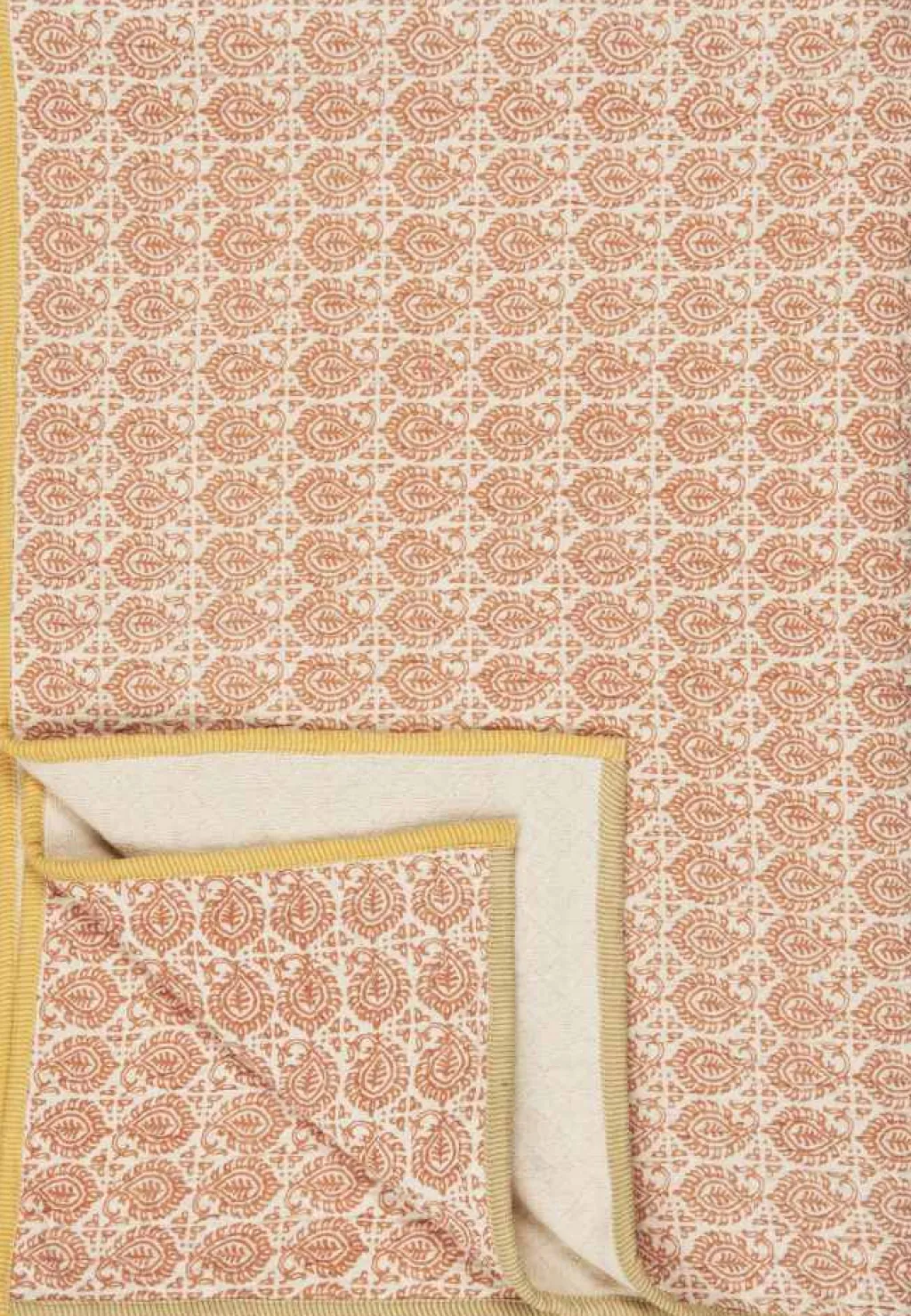 New Vigga Plaid Dobbeltvævet 130x170 cm, Brøndt Orange/Neutral Plaider Og Tæpper