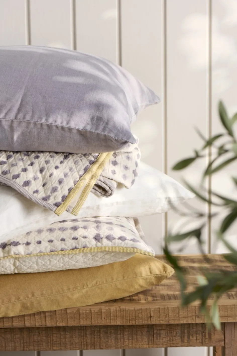 New Ib Laursen Vigga Plaid Dobbeltvævet 130x170 cm, Lilla/Neutral