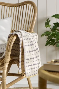 New Ib Laursen Vigga Plaid Dobbeltvævet 130x170 cm, Lilla/Neutral
