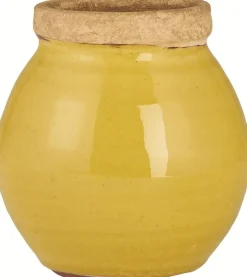 Sale Ib Laursen Avignon Vase H13,5 cm, Mustard/Natur