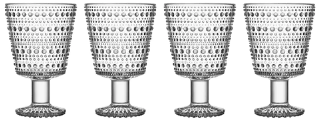 Best Kastehelmi Glas På Fod 4 stk. 26 cl, Klar Vandglas