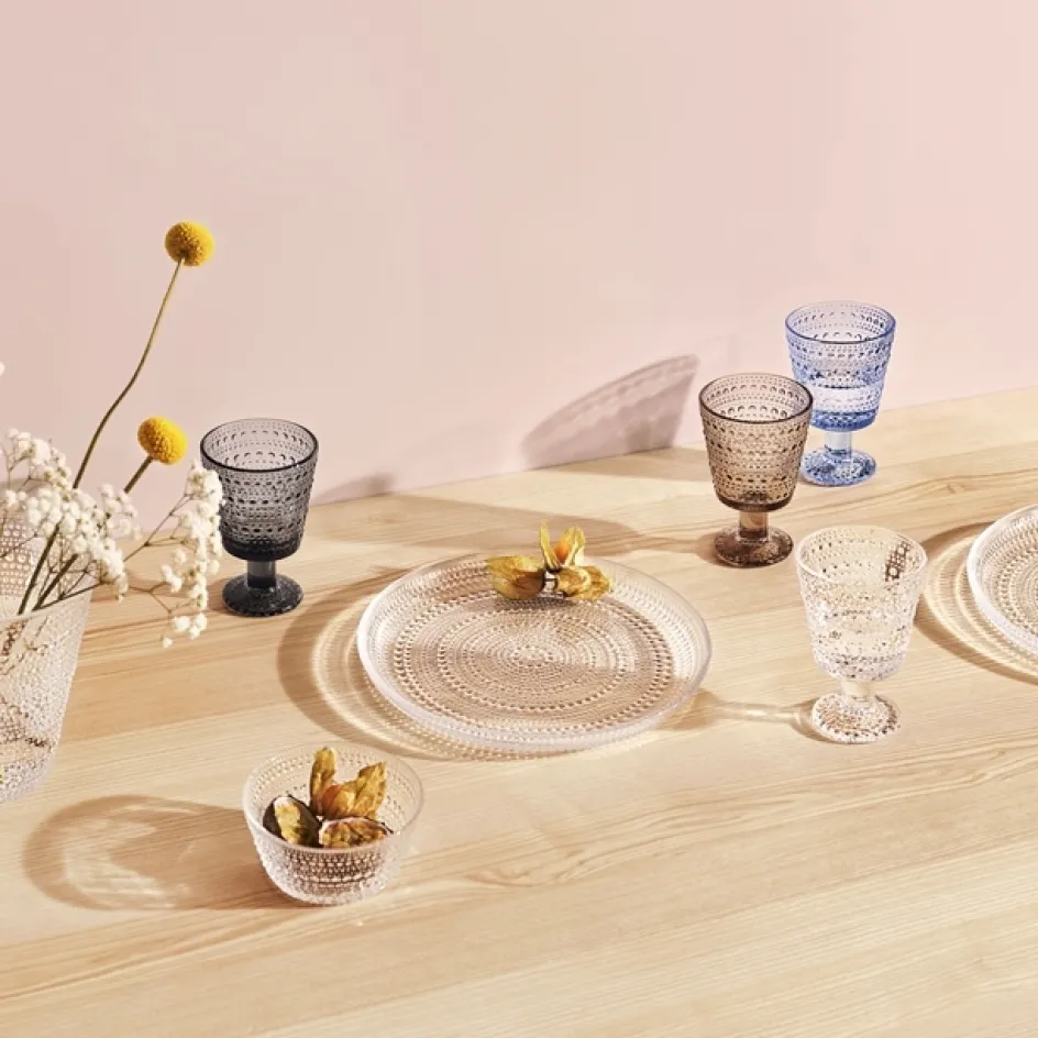 Sale Iittala Kastehelmi Glas På Fod 2 stk. 26 cl, Linen