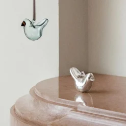 Clearance Iittala Oiva Toikka Collection Mini Glasfugl 2025 3 stk., Rød/Blå/Stål