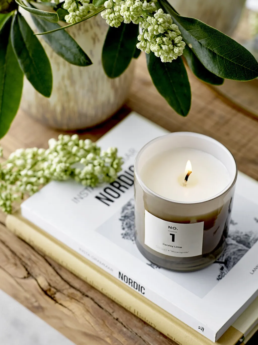 Hot x Bloomingville NO. 1 Duftlys 8 cm, Parsley Lime Duftlys|Stearinlys