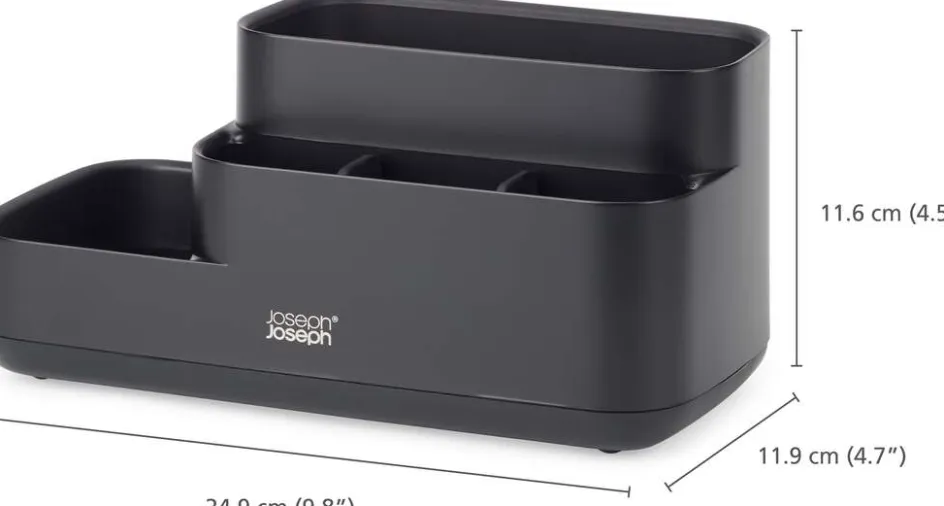 New Joseph Joseph EasyStore Badeværelsesorganizer 24,9 cm, Sort