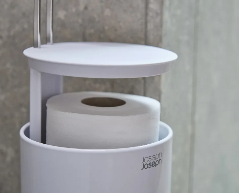 New Joseph Joseph EasyStore Fritstående Toiletrulleholder H65 cm, Hvid