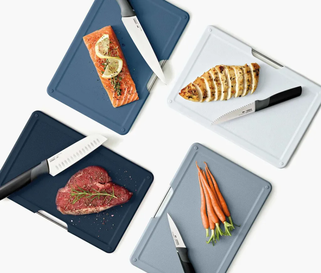 Discount Folio Plus Kniv- og Skærebrætssæt 8 Dele 23x32 cm, Grå Skærebrætter Og Serveringsbrætter