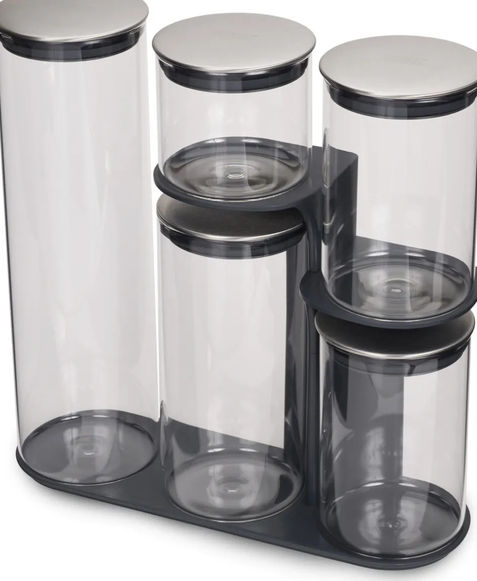 Joseph Joseph Podium Opbevaringsglas 5 stk, Rustfrit Stål