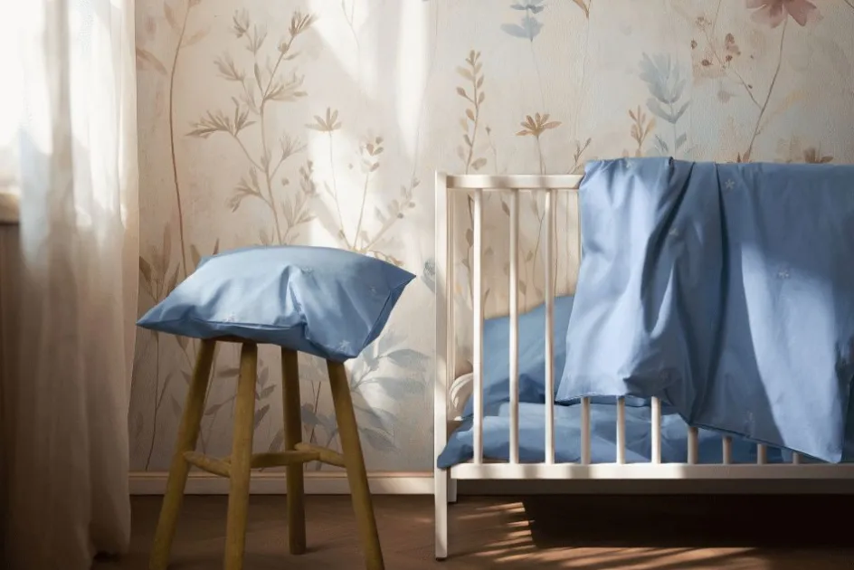 Clearance Juna Daisy Babysengetøj 70x100 cm, Lys Blå