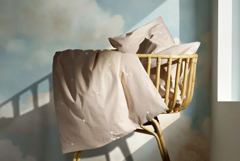 Outlet Juna Daisy Babysengetøj 70x100 cm, Sand/Hvid