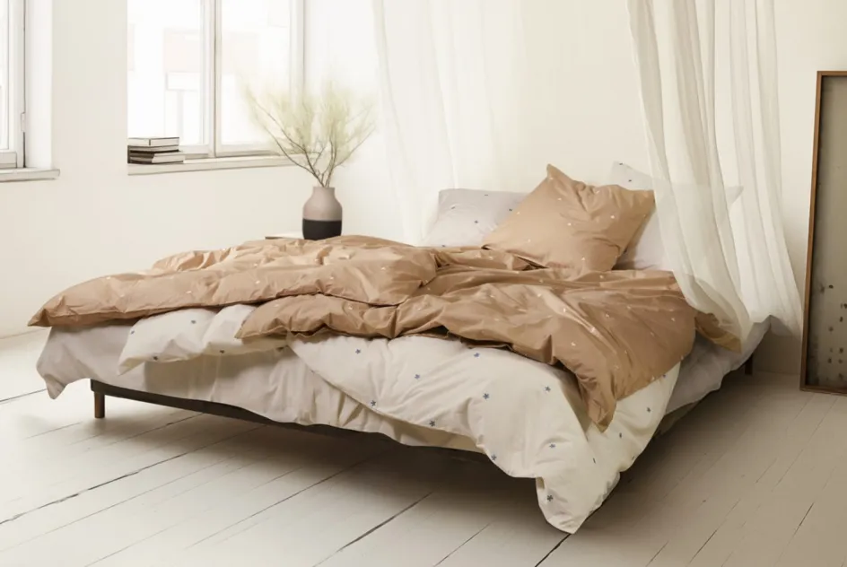 Clearance Juna Daisy Sengetøj , Sand/Hvid