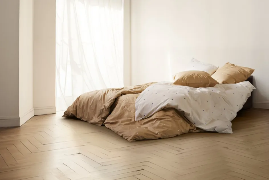 Clearance Juna Daisy Sengetøj , Sand/Hvid