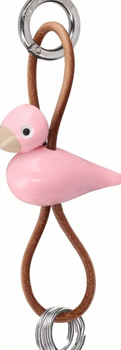 Hot Kay Bojesen Denmark Kay Bojesen Nøglering Fugl 6 cm, Rosa/Sølv