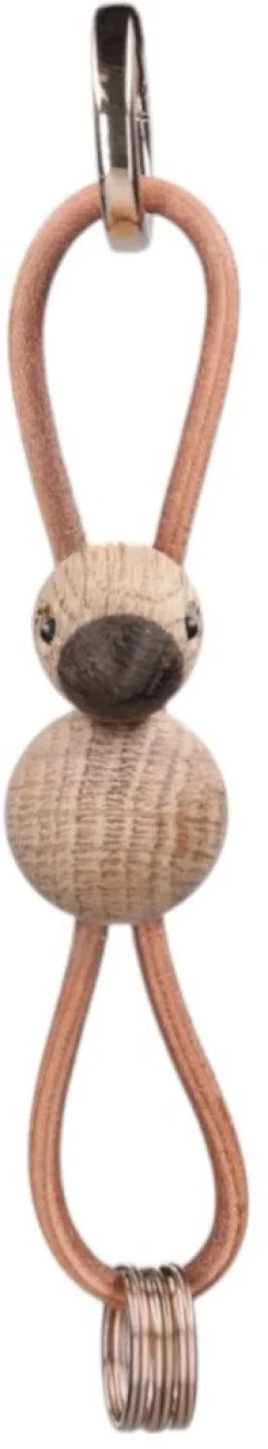 Clearance Kay Bojesen Denmark Kay Bojesen Nøglering Fugl 6 cm, Eg/Guld