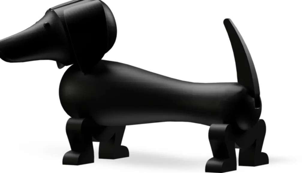 New Kay Bojesen Gravhund , Mørkbejdset Eg Stue|Træfigurer Og Figurer
