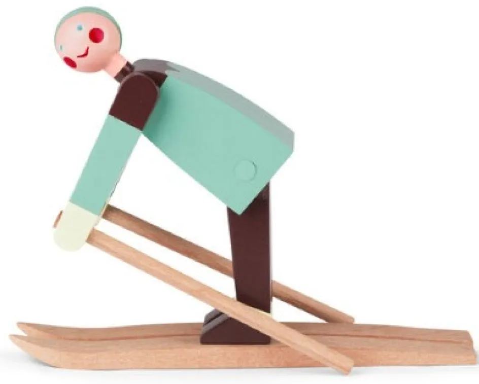 Kay Bojesen Denmark Kay Bojesen Skiløber Boje 16 cm, Malet Bøgetræ