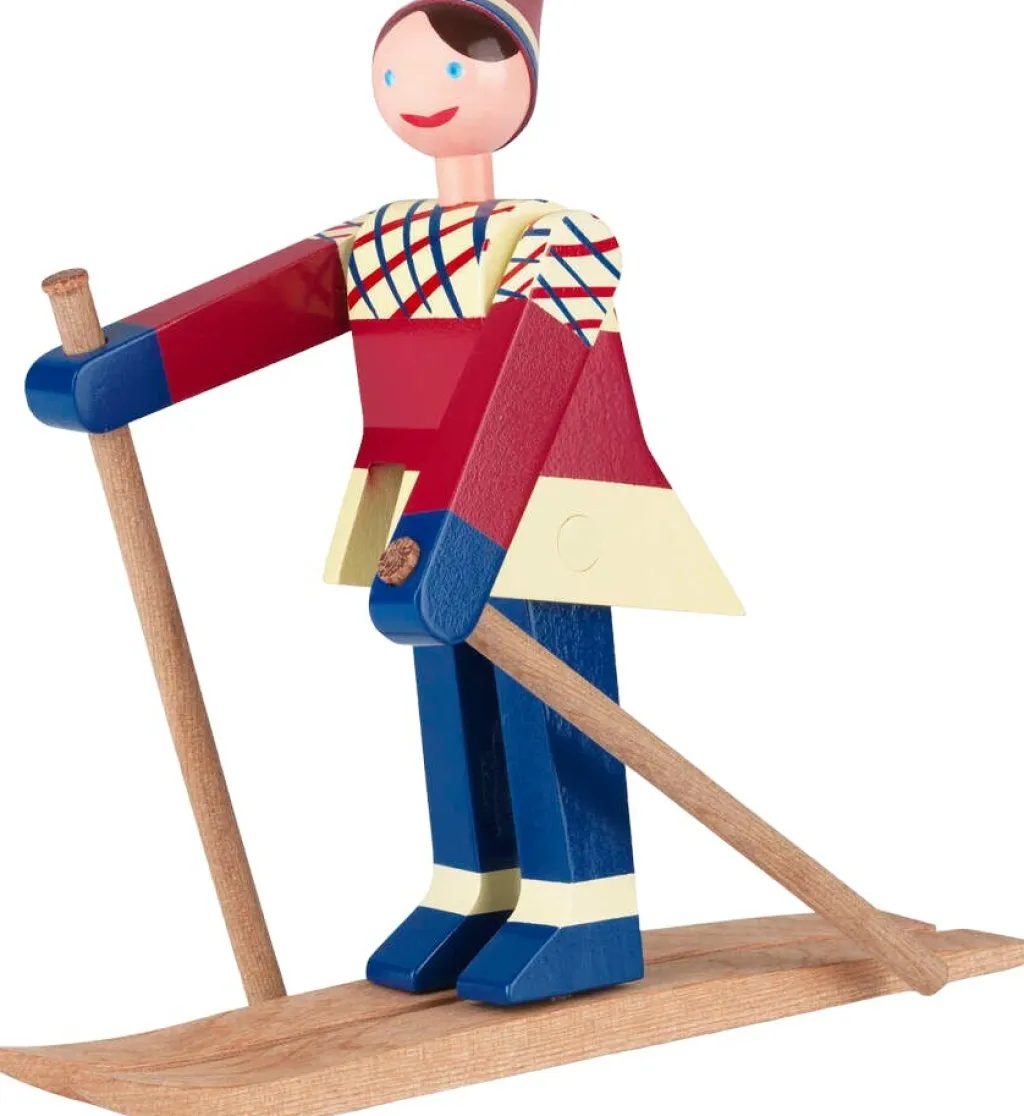 Kay Bojesen Denmark Træfigurer Og Figurer > Kay Bojesen Skiløber Datti 15,5 cm, Malet Bøgetræ