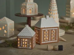 New Gingerbread Lyshus H12 cm, Brun Lyshuse
