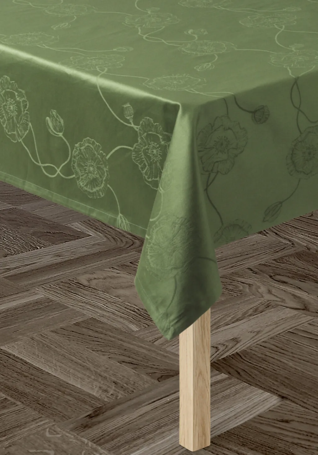 Sale Hammershøi Poppy Damaskdug 150x370 cm, Grøn Duge