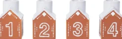 Gingerbread Adventsstage 4 stk. H7,5 cm, Brun Julelys