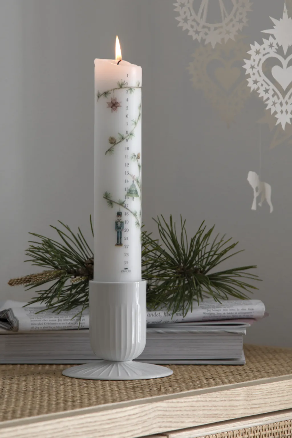 Discount Hammershøi Bloklysestage H9,5 cm, Hvid Bloklysestager