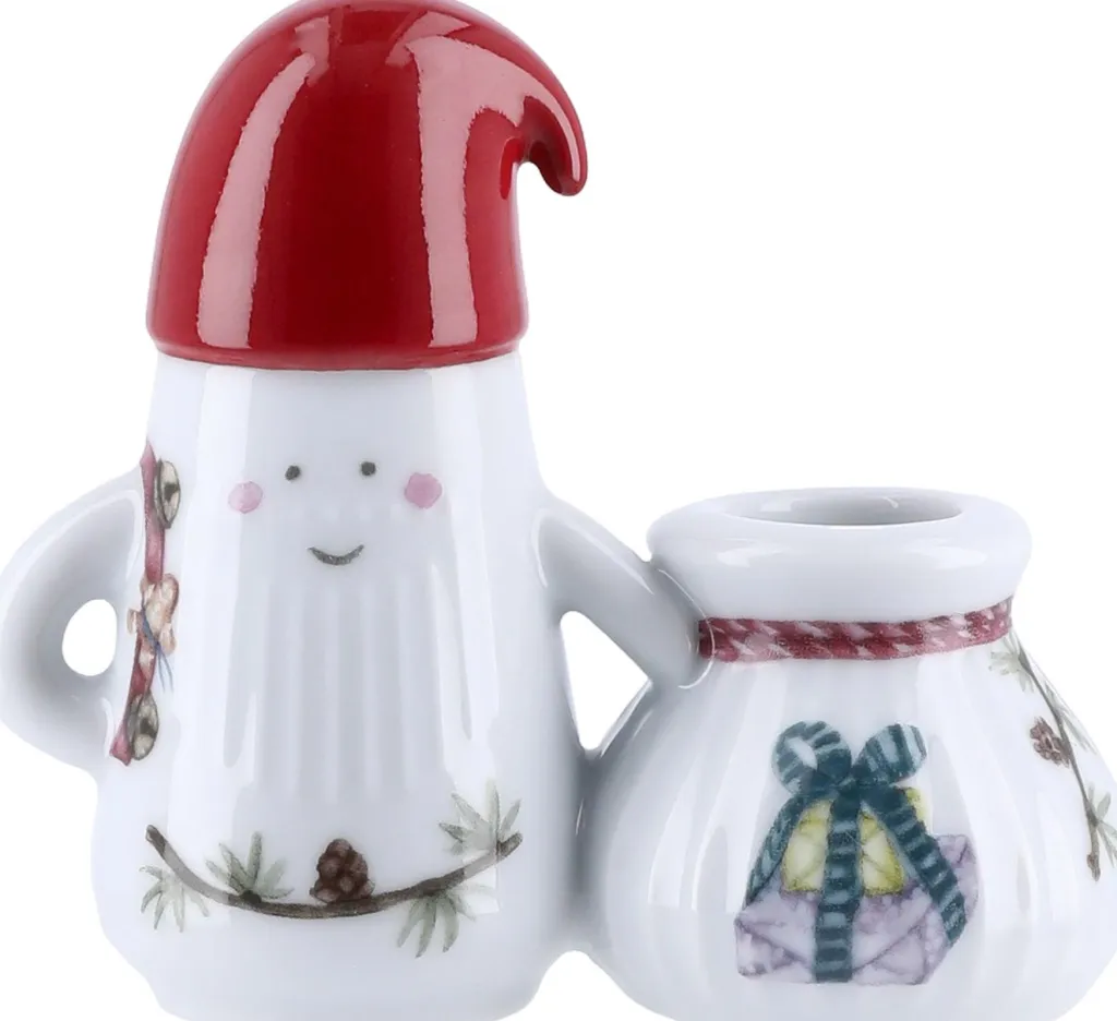 Outlet Hammershøi Christmas Lysestage Nissefar H8,5 cm, Hvid Julelys