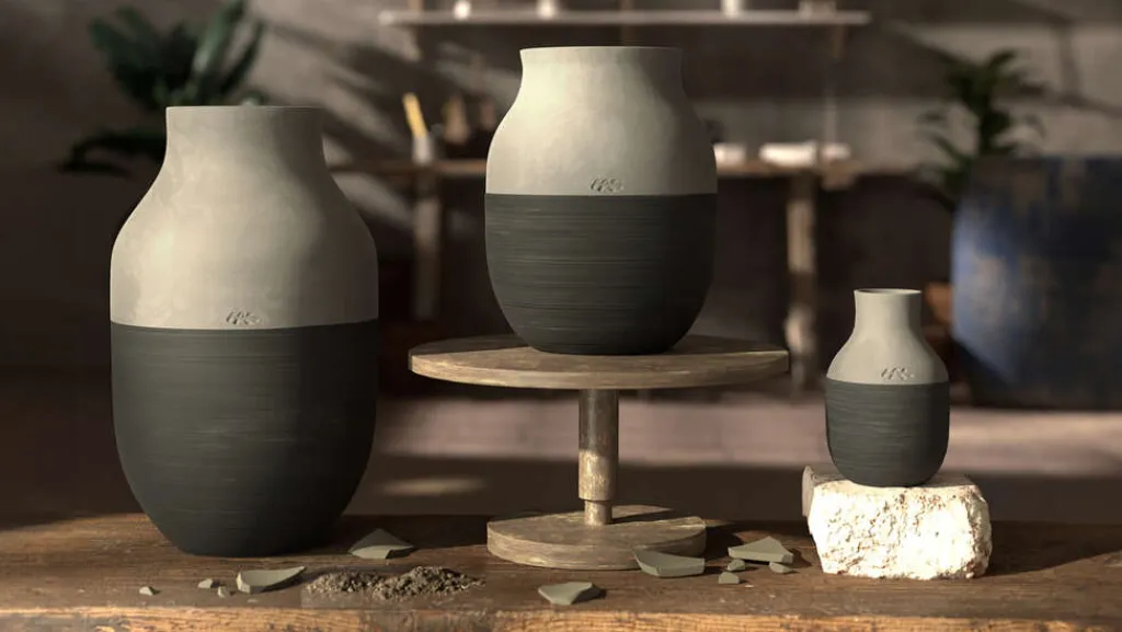 Kähler Stue|Vaser > Omaggio Circulare Vase H, Antracitgrå