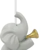 Bordflag Elefant m. Trompet & Mus H14,5 cm Børn Fødselsdagsdekoration|Bordflag