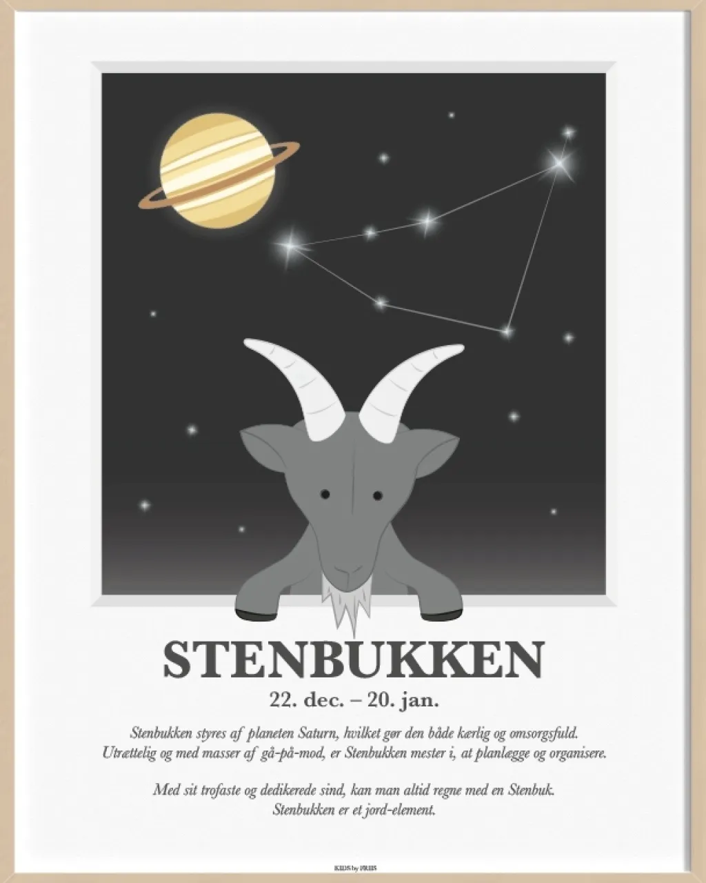 Best Plakat Stenbukken A3 Børn Børneværelse|Interiør Til Børneværelset
