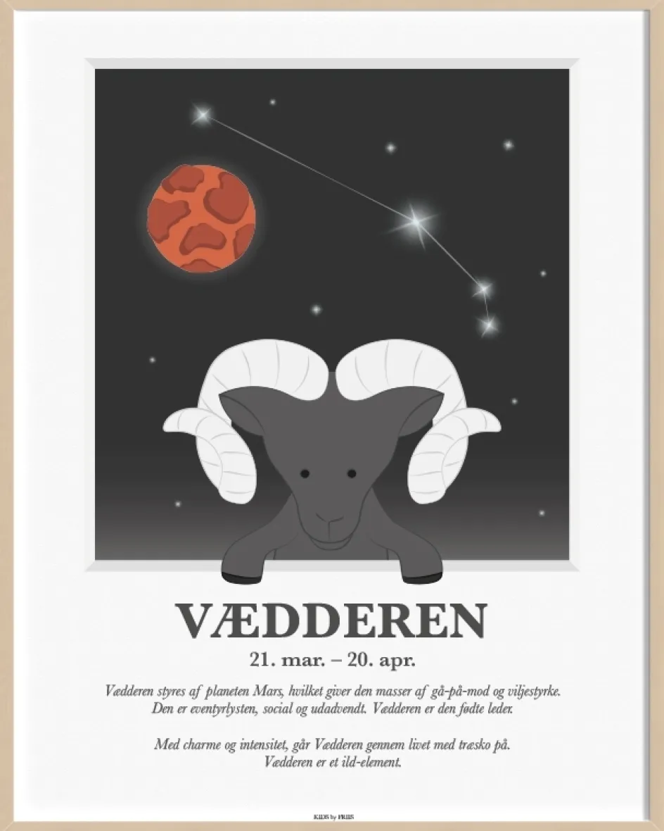 Best Kids By Friis Plakat Vædderen A3