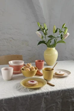 Best Knabstrup Keramik Ripple Vase H27 cm, Gul