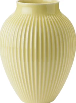 Best Knabstrup Keramik Ripple Vase H27 cm, Gul