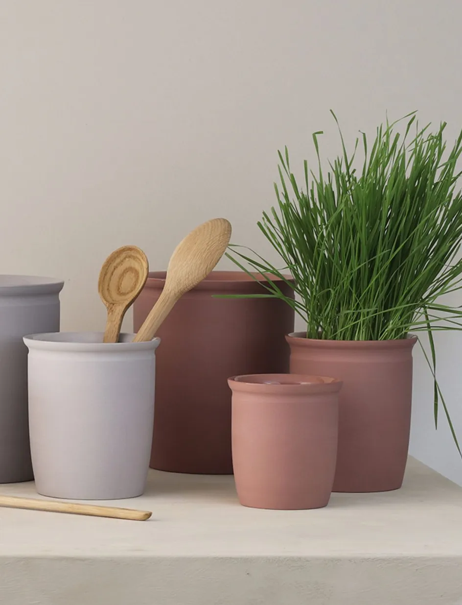 New Knabstrup Keramik Syltekrukke , Dark Rose