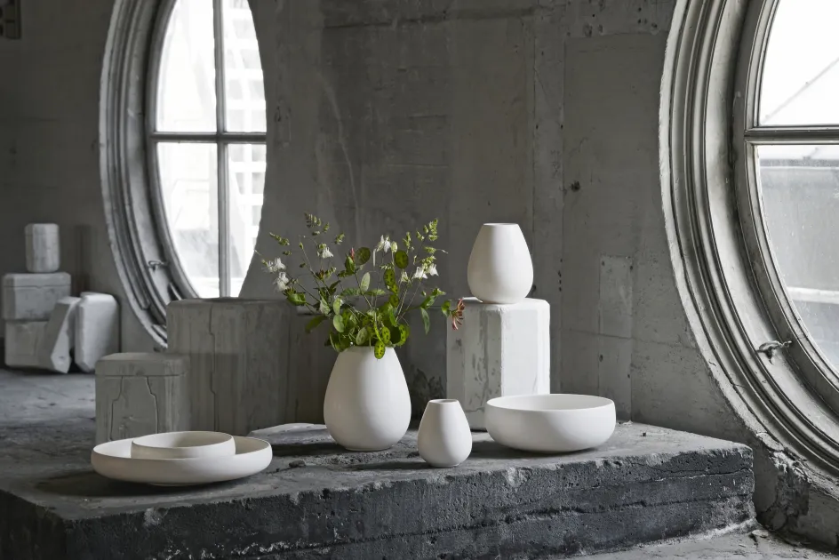 Hot Knabstrup Keramik Earth Vase , Kalkhvid