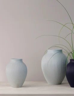 Discount Knabstrup Keramik Ripple Vase H, Mat Ice Blue