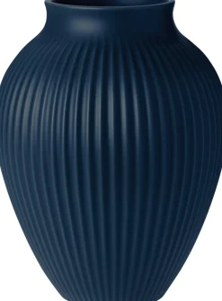 Knabstrup Keramik Ripple Vase H, Mat Dark Blue