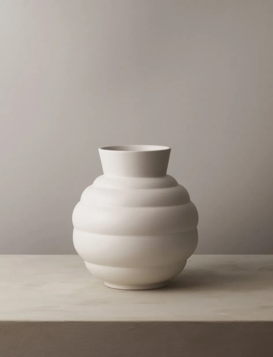 New Knabstrup Keramik x Tortus Vase No3 H26,5 cm, Hvid