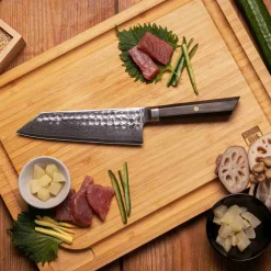 Discount Bunka Damascus Santoku Kniv 17 cm, Ibenholt Japanske Knive