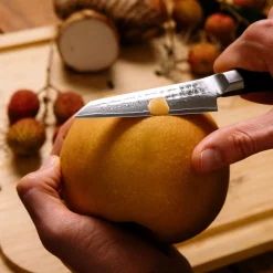 Outlet Bunka Damascus Skrællekniv 9 cm, Ibenholt Urteknive Og Grøntsagsknive
