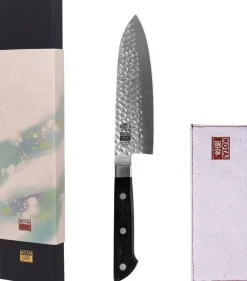 Best Hashi Tsuchime Santoku Kniv 17 cm, Rustfrit Stål Japanske Knive