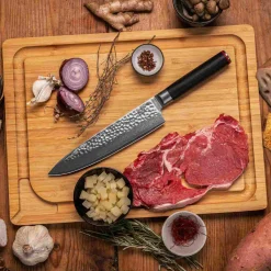 KOTAI Japanske Knive > Pakka Damascus Gyuto Kokkekniv 20 cm, Pakkatræ