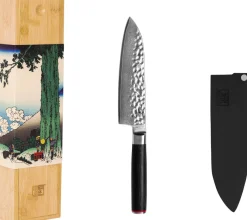 KOTAI Japanske Knive > Pakka Damascus Santoku Kniv 18 cm, Pakkatræ