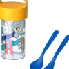 Clearance BUDDY Svampebob Blækward Snackboks/Drikkedunk m. Bestik 500 ml, Organic Honey Yellow Børn Drikkedunke Til Børn|Opbevaring Til Køkkenet