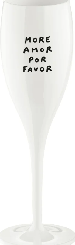 Koziol Champagneglas|Champagneglas > CHEERS No. 1 MORE AMOR POR FAVOR Champagneglas 10 cl, Cotton White