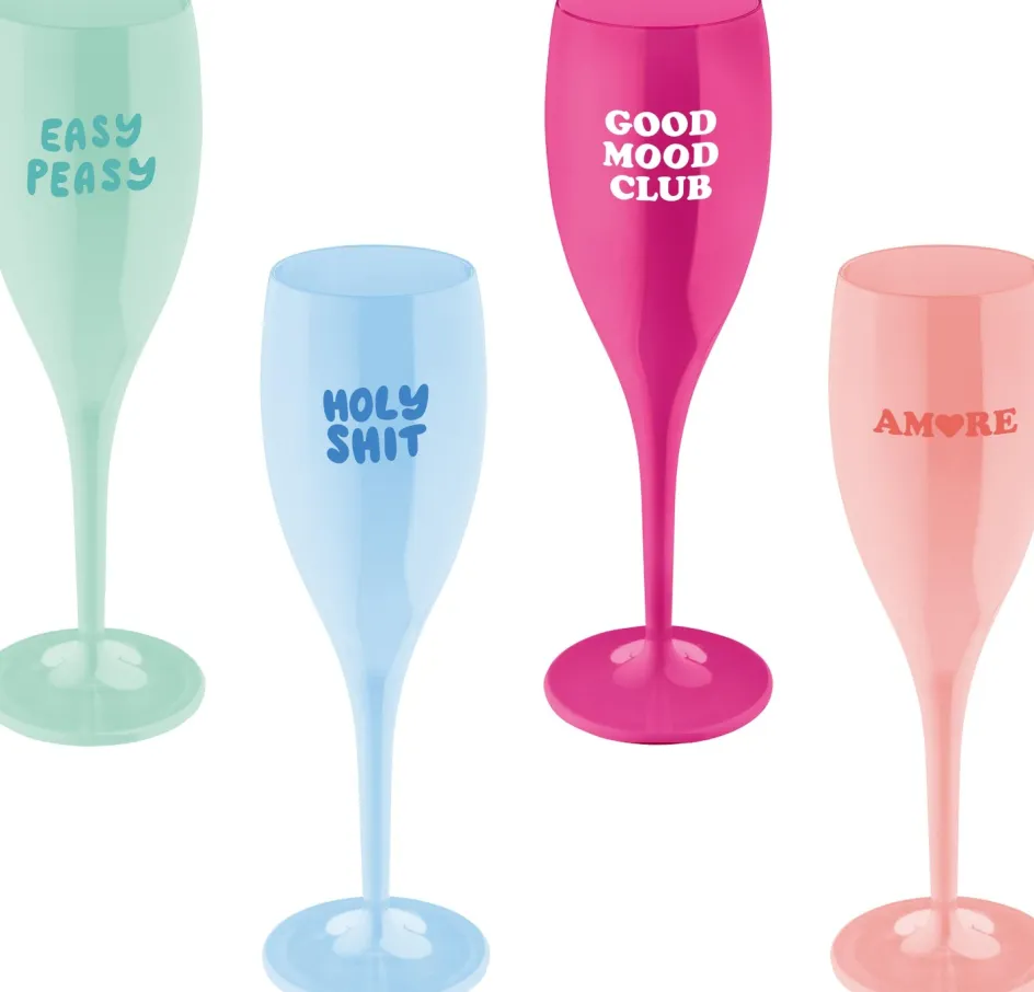 Clearance Koziol CHEERS No.1 COLOR UP Champagneglas 4 stk. 10 cl, Multi