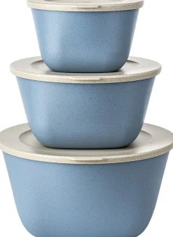 Outlet Koziol CONNECT BOX SET STOCKHOLM Opbevaringsbøtte 4 stk, Nature Flower Blue
