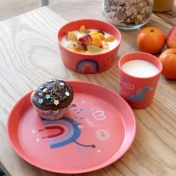 Outlet CONNECT Dreams Spisesæt, Organic Coral Red Børn Børnespisesæt