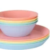 Clearance NORA MACARONS Stel 16 Dele, Sweet Blue/Grøn/Pink/Gul Børn Børnespisesæt