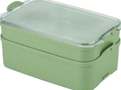 Koziol Opbevaring Til Køkkenet|Madkasser Og -Poser > STAKK BENTO BOX Opbevaringsboks 2 L, Nature Leaf Green/Crystal Clear
